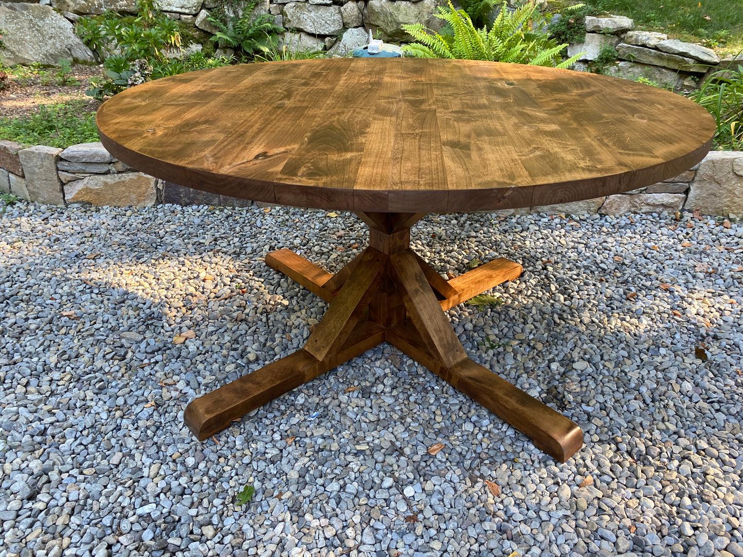WayWayanda Round to Oval  X Pedestal EXTENSION Table