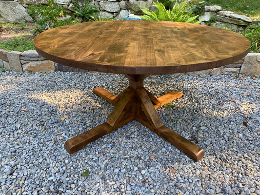 WayWayanda Round to Oval X Pedestal EXTENSION Table