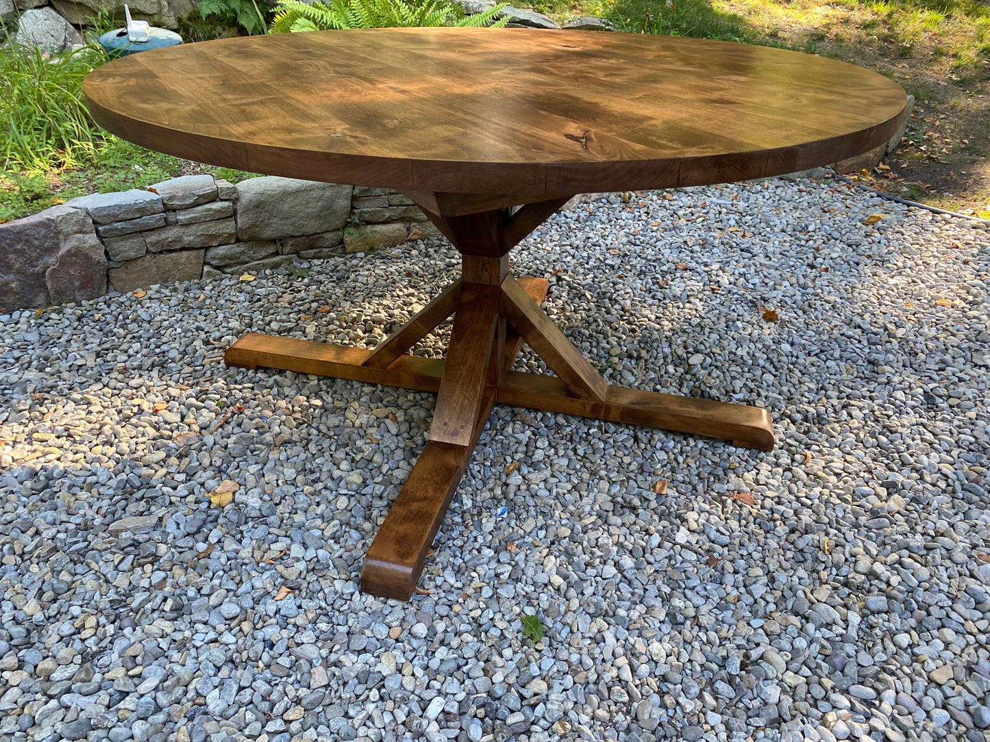 WayWayanda Round to Oval  X Pedestal EXTENSION Table