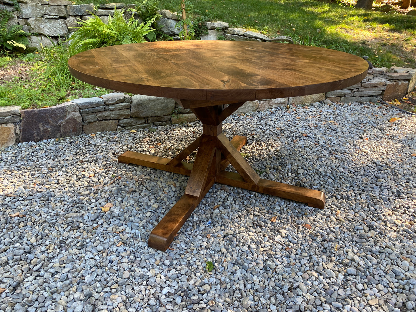 WayWayanda Round to Oval  X Pedestal EXTENSION Table