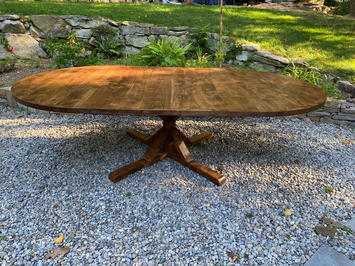 WayWayanda Round to Oval  X Pedestal EXTENSION Table