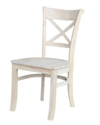 Rounded X back dining chair