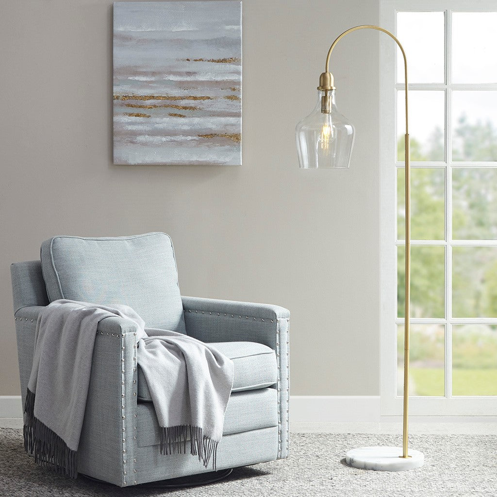 koppel Misschien Ver weg Bell Shaped Glass & Gold Floor Lamp – South Plank House