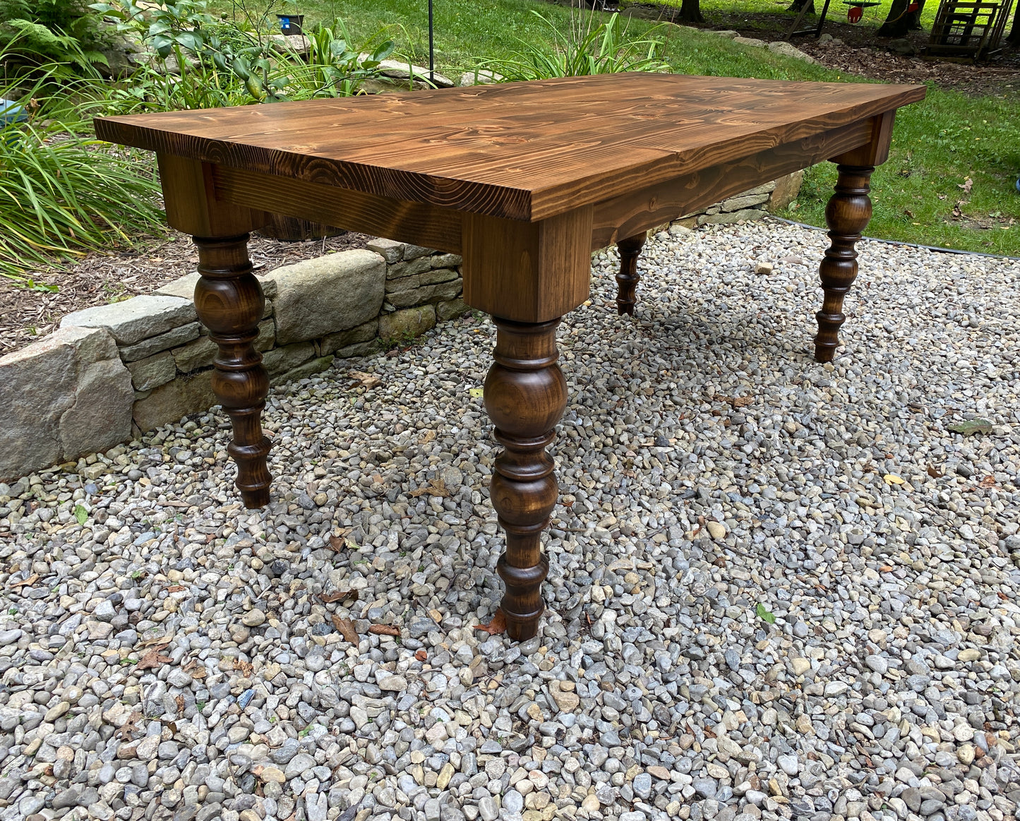 Custom Order: Kristine B. Warwick: Soft Wood Modern Turned Leg Table