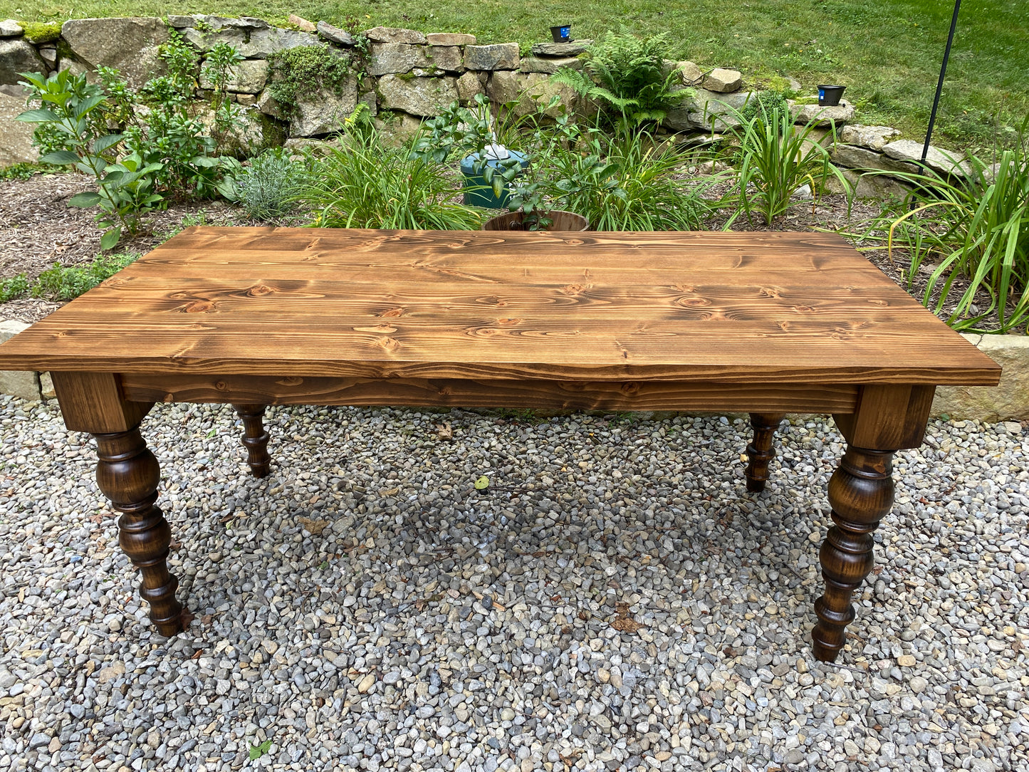 Modern turned leg table {Soft Wood}