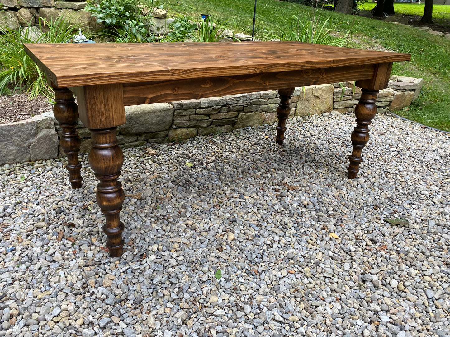 Modern turned leg table {Soft Wood}