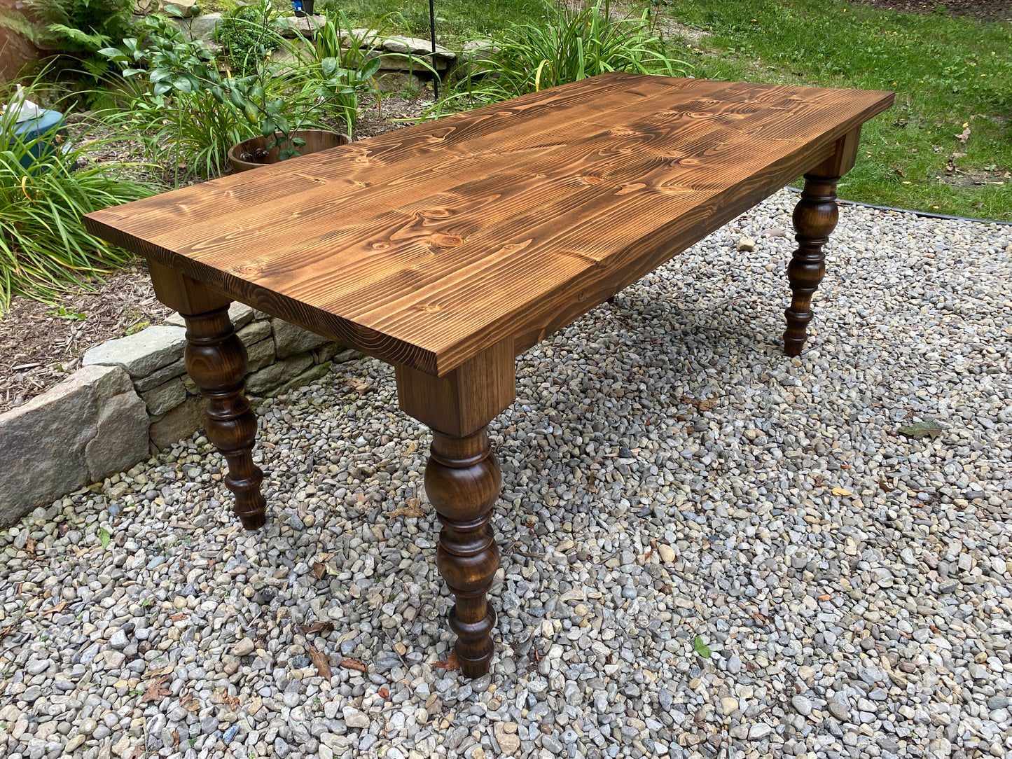 Modern turned leg table {Soft Wood}