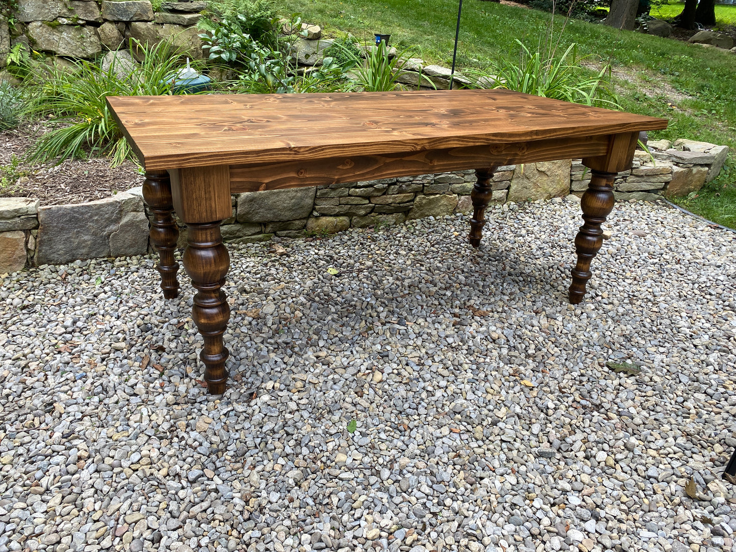 Modern turned leg table {Soft Wood}