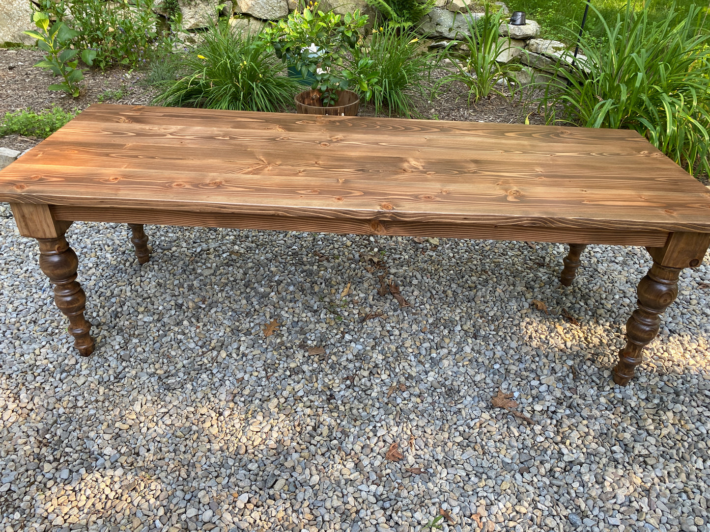 Custom Order: Kevin K: Soft Wood Modern Turned Leg Table