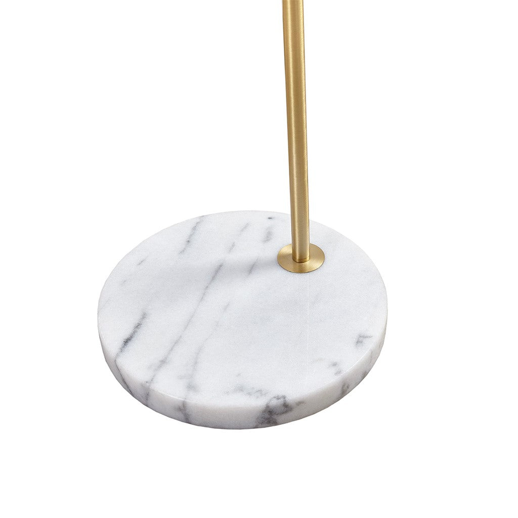 gold and marble base floor lamp