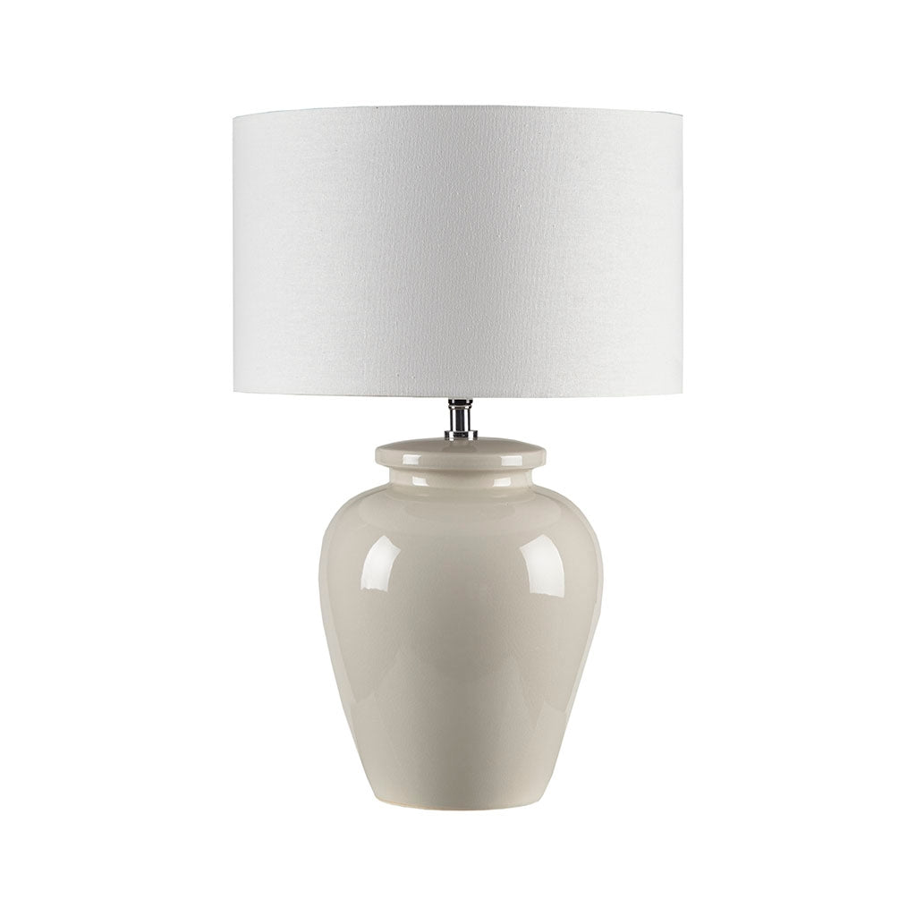 off white ceramic lamp with shade