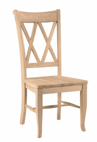 double x back wood dining chair