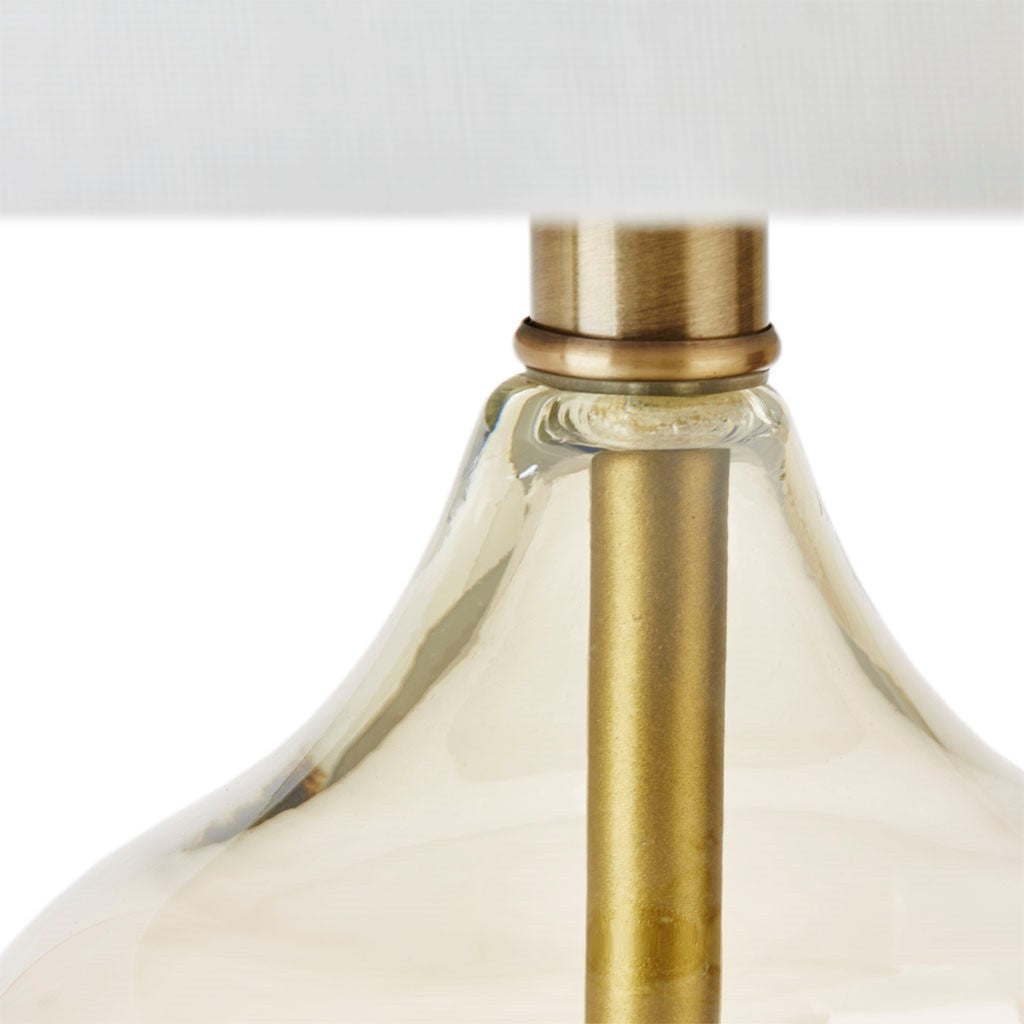 glass bell table lamp detail