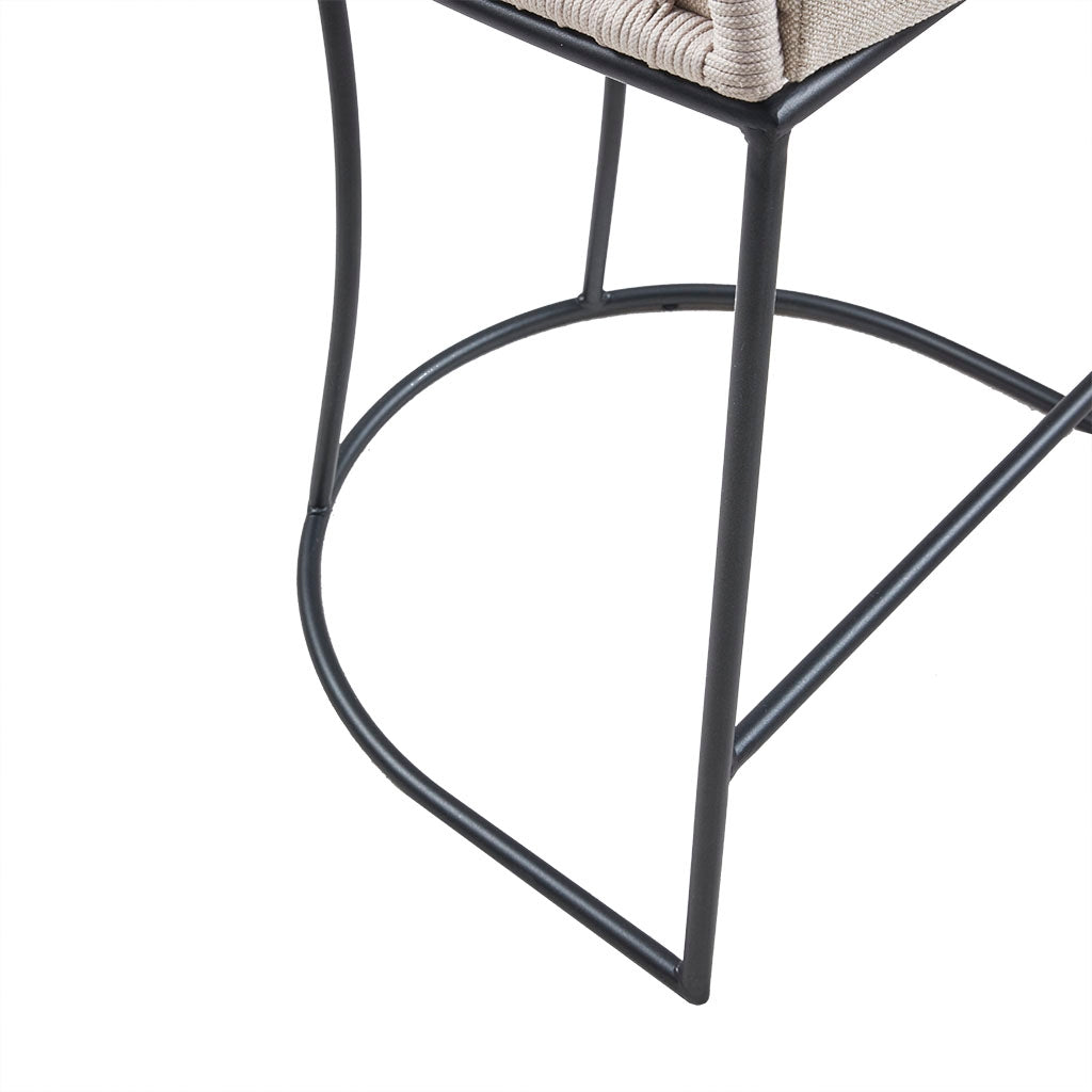 Rope Woven Low Back Counter Stool